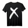 X Symbol Pinselstriche T-Shirt mit Kreuz-Backprint – Religiöses Christen-Shirt für Glaube und Geschenk