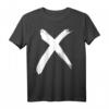 X Symbol Pinselstriche T-Shirt mit Kreuz-Backprint – Religiöses Christen-Shirt für Glaube und Geschenk