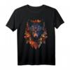 Wolf Herbst Blätter | Kunst Tier Motiv Wolf T-Shirt – Perfekt für Tierliebhaber, Naturfreunde und Wolfsfans