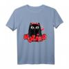 Katzen T-Shirt mit Lucifer Teufel Motiv – Süßes Katzenpfoten Satan Spruch Outfit für Katzenliebhaber, Mamas & Dämonen-Fans