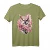 Eule Kirschblüten Kunstwerk T-Shirt – Tierliebe & Naturmotive für Eulenfans und Tierfreunde