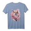 Eule Kirschblüten Kunstwerk T-Shirt – Tierliebe & Naturmotive für Eulenfans und Tierfreunde