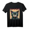 Japanese Anime & Manga Psycho Cat Cyberpunk T-Shirt - Futuristisches Glitch Art für Streetwear, Y2K, Grunge & Alternative Fans