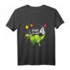 Kinder 4. Geburtstag Dino T-Shirt mit Grafik - Atmungsaktives Baumwoll Jersey, Lustiges Geburtstagsoutfit für Kinder