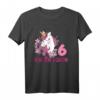 Kinder 6. Geburtstag Mädchen Pferd & Einhorn T-Shirt - Perfekt für Geburtstagsfeiern, Pferde-Party & Pferdeliebhaberinnen