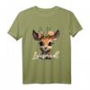 Reh Hirsch T-Shirt Damen - Lustiges Trachten T-Shirt für Oktoberfest & Volksfest, Dirndl-Alternative mit Hirschkopf Motiv