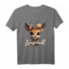 Reh Hirsch T-Shirt Damen - Lustiges Trachten T-Shirt für Oktoberfest & Volksfest, Dirndl-Alternative mit Hirschkopf Motiv