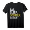 Eat Sleep Scooter Repeat Gift T-Shirt – Lustiges Retro T-Shirt für Scooterfahrer, Fans und Fans, perfekt für Geburtstage, Weihnachten und Festivals