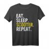 Eat Sleep Scooter Repeat Gift T-Shirt – Lustiges Retro T-Shirt für Scooterfahrer, Fans und Fans, perfekt für Geburtstage, Weihnachten und Festivals