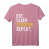 Eat Sleep Scooter Repeat Gift T-Shirt – Lustiges Retro T-Shirt für Scooterfahrer, Fans und Fans, perfekt für Geburtstage, Weihnachten und Festivals