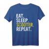 Eat Sleep Scooter Repeat Gift T-Shirt – Lustiges Retro T-Shirt für Scooterfahrer, Fans und Fans, perfekt für Geburtstage, Weihnachten und Festivals