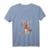 Lustiges Rentier Weihnachts-T-Shirt für Damen - Originelles Geschenk für die ganze Familie mit V-Ausschnitt