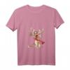 Lustiges Rentier Weihnachts-T-Shirt für Damen - Originelles Geschenk für die ganze Familie mit V-Ausschnitt