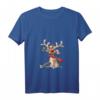 Lustiges Rentier Weihnachts-T-Shirt für Damen - Originelles Geschenk für die ganze Familie mit V-Ausschnitt