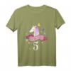 Kinder 5. Geburtstag Geschenk - Mädchen Einhorn T-Shirt, klassisch geschnitten, doppelt genähter Saum