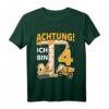 Kinder 4. Geburtstag Bagger T-Shirt – Lustiges Baustellen Geschenk für Jungen zum 4. Geburtstag & Geburtstagsparty