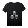 Damen Nichts Sehen Nichts Hören Nichts Sagen - Totenkopf Biker T-Shirt mit V-Ausschnitt für Gothic, Heavy Metal & Rock Fans