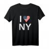I Love NY T-Shirt mit Herz-Flagge - New York Stadt Motiv für Männer, Frauen & Kinder