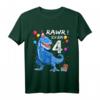 Kinder Dino T-Shirt zum 4. Geburtstag - Lustiges Geburtstagsgeschenk für kleine Dino-Fans