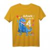 Kinder Dino T-Shirt zum 4. Geburtstag - Lustiges Geburtstagsgeschenk für kleine Dino-Fans