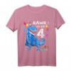 Kinder Dino T-Shirt zum 4. Geburtstag - Lustiges Geburtstagsgeschenk für kleine Dino-Fans
