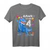 Kinder Dino T-Shirt zum 4. Geburtstag - Lustiges Geburtstagsgeschenk für kleine Dino-Fans