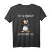 Lustiges Pinguin T-Shirt mit Spruch 'Guten Morgen? Ganz Dünnes Eis' - Witziges Halbarm Shirt in Schwarz für Morgenmuffel & Kollegen