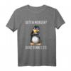 Lustiges Pinguin T-Shirt mit Spruch 'Guten Morgen? Ganz Dünnes Eis' - Witziges Halbarm Shirt in Schwarz für Morgenmuffel & Kollegen