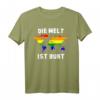 Die Welt Ist Bunt LGBTQ Gay Pride Partner Lesbian Regenbogen T-Shirt – Unterstützung für Vielfalt & Gleichberechtigung, Geschenk für Lesben, Schwule, Bisexuelle & Transgender