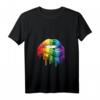 LGBTQ+ Damen T-Shirt mit Lippen und V-Ausschnitt – Stolz zeigen & Unterstützung ausdrücken, perfektes Geschenk für Schwule, Lesben, Bisexuelle & Transgender