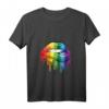 LGBTQ+ Damen T-Shirt mit Lippen und V-Ausschnitt – Stolz zeigen & Unterstützung ausdrücken, perfektes Geschenk für Schwule, Lesben, Bisexuelle & Transgender
