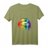 LGBTQ+ Damen T-Shirt mit Lippen und V-Ausschnitt – Stolz zeigen & Unterstützung ausdrücken, perfektes Geschenk für Schwule, Lesben, Bisexuelle & Transgender
