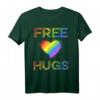 Free Hugs LGBT T-Shirt - Regenbogen Herz Support-Shirt für Lesben, Schwule, Bisexuelle und Transgender - Perfekt als Geschenk zum Geburtstag, Weihnachten oder Pride