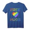 Free Hugs LGBT T-Shirt - Regenbogen Herz Support-Shirt für Lesben, Schwule, Bisexuelle und Transgender - Perfekt als Geschenk zum Geburtstag, Weihnachten oder Pride