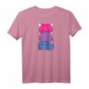 Bisexueller Stolz Kawaii Kitty Katze Stapel Anime Raglan – Unterstützung für LGBTQ+ und Katzenliebhaber im Stolz Monat