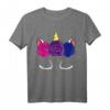 Bisexuelles Einhorn LGBT-Q Pride T-Shirt - Magisches, dezentes Bi Pride Flagge Design für Stolz und Unterstützung