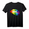 Regenbogen Lippen LGBT Pride Support T-Shirt - Unterstützung für LGBTQ+ Rechte & Community bei Pride-Paraden und Protesten