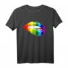 Regenbogen Lippen LGBT Pride Support T-Shirt - Unterstützung für LGBTQ+ Rechte & Community bei Pride-Paraden und Protesten