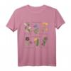 Wildblumen Natur Flower Botanic Chart Vintage Botanical T-Shirt – Für Pflanzenliebhaber, Botaniker & Naturfreunde mit lateinischen Blumenbezeichnungen