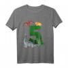 Kinder Geburtstagsshirt 5 Jahre Dinosaurier Dino - Lustiges T-Shirt mit T-Rex, Triceratops & Co. für den perfekten Dino-Geburtstag