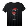 Weihnachten Mit Weinglas Funkelnde Herzen Rotwein Weihnachts T-Shirt - Lustiges Festtagsoutfit für Familie & Freunde