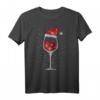 Weihnachten Mit Weinglas Funkelnde Herzen Rotwein Weihnachts T-Shirt - Lustiges Festtagsoutfit für Familie & Freunde