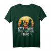 Cats and Wine make everything fine - Lustiges Katzen Wein T-Shirt für Wein- und Katzenliebhaber, perfekt als Geschenk zum Geburtstag oder Weinabend