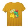 Kinder Geburtstags T-Shirt für 4 Jahre alt - Dinosaurier Dino Party Motiv, lustiges Geschenk für Jungen und Mädchen