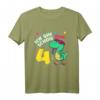 Kinder Geburtstags T-Shirt für 4 Jahre alt - Dinosaurier Dino Party Motiv, lustiges Geschenk für Jungen und Mädchen