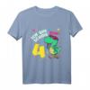 Kinder Geburtstags T-Shirt für 4 Jahre alt - Dinosaurier Dino Party Motiv, lustiges Geschenk für Jungen und Mädchen