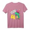 Kinder Geburtstags T-Shirt für 4 Jahre alt - Dinosaurier Dino Party Motiv, lustiges Geschenk für Jungen und Mädchen
