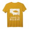 I want to believe - UFO Alien Vintage Foto Poster T-Shirt – Geschenk für UFO- und Sci-Fi-Fans zu Karneval, Weihnachten, Geburtstag oder Uni Abschluss