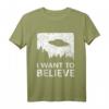 I want to believe - UFO Alien Vintage Foto Poster T-Shirt – Geschenk für UFO- und Sci-Fi-Fans zu Karneval, Weihnachten, Geburtstag oder Uni Abschluss