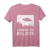 I want to believe - UFO Alien Vintage Foto Poster T-Shirt – Geschenk für UFO- und Sci-Fi-Fans zu Karneval, Weihnachten, Geburtstag oder Uni Abschluss